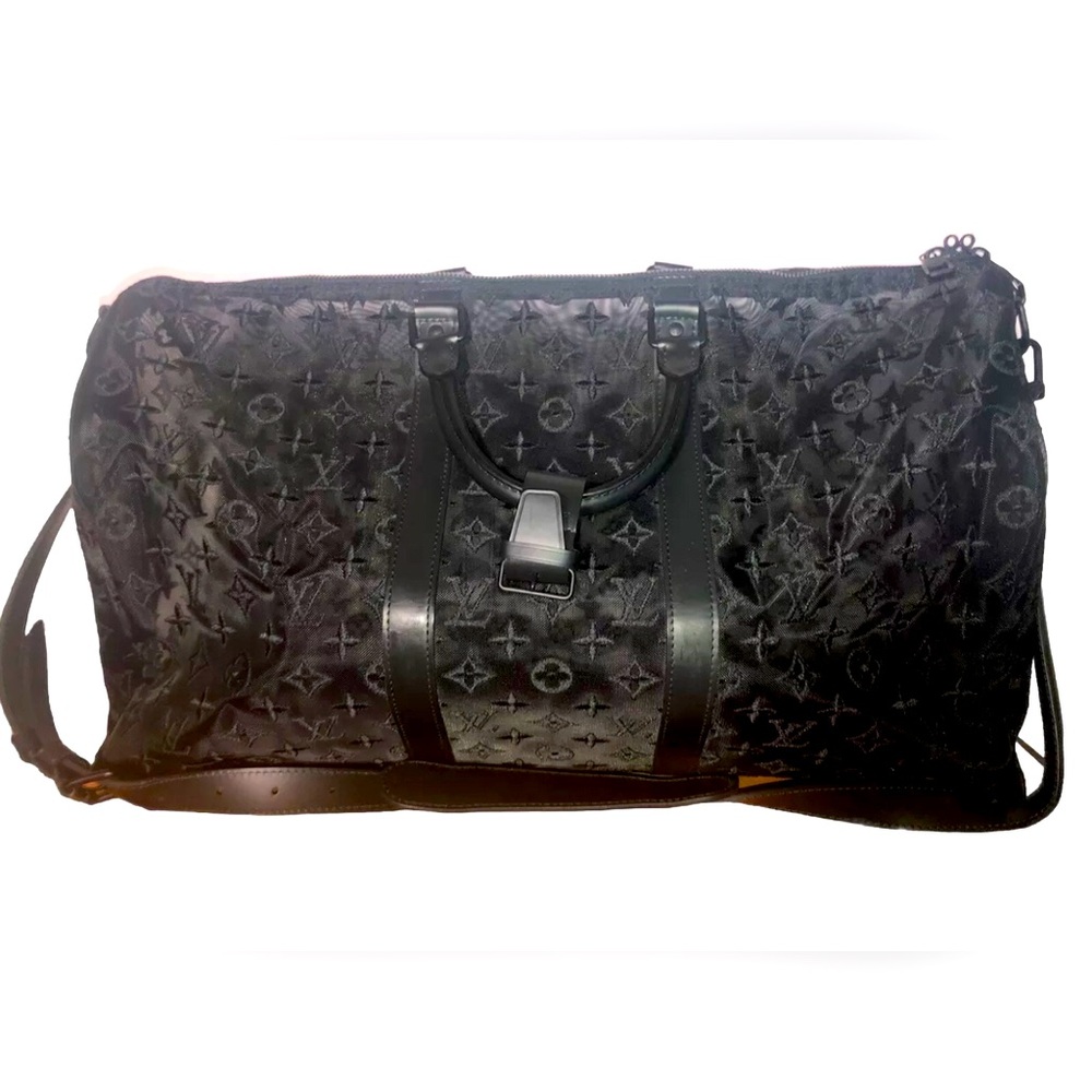 Louis Vuitton Limited Edition Keepall Bandouliere Duffle 50 Black Mesh